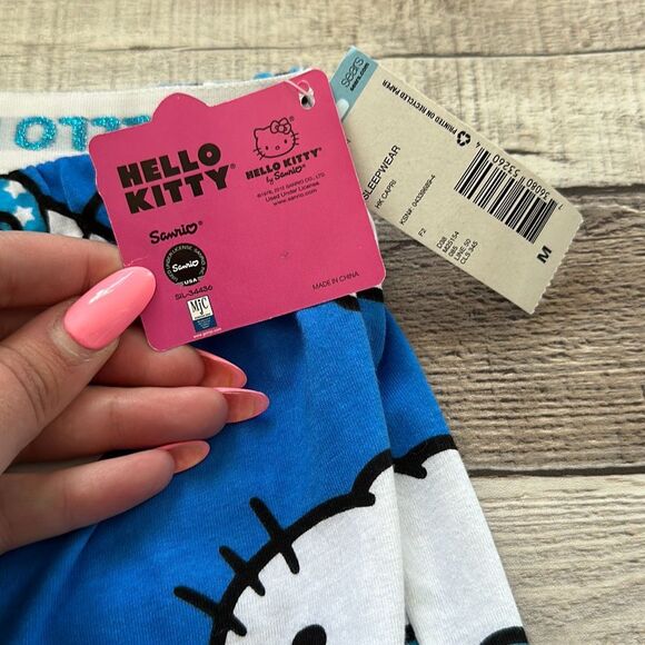 NWT Hello Kitty Blue Capri Pajama Pants | M - Picture 3 of 8